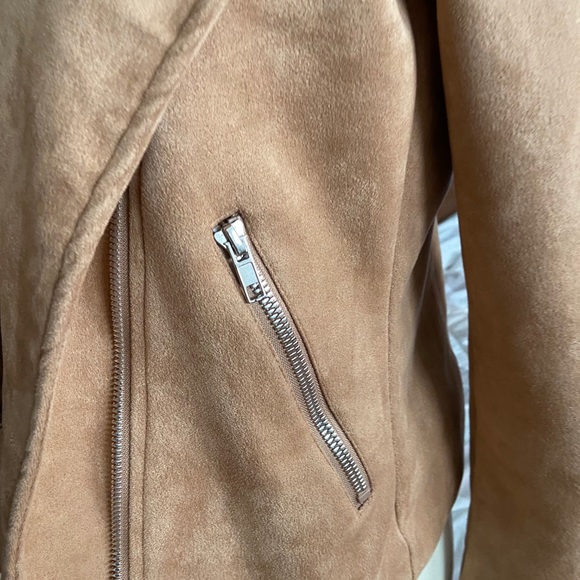 Faux suede moto jacket, worn once - Picture 6 of 6